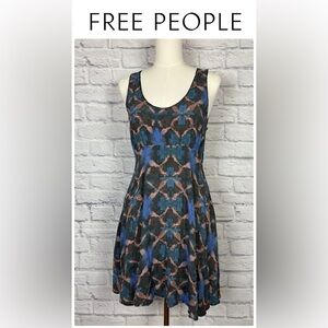 Free People Blue and Black Mini Dress